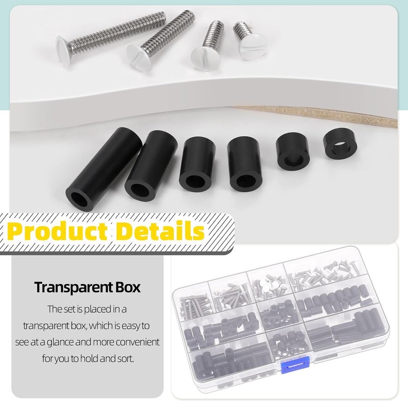 Mardatt 245Pcs Electrical Outlet Extender Kit, 150Pcs Electrical Outlet Spacers and 95Pcs #6-32 Thread Oval Head Slotted Wall Plate Screws Outlet Screws Device Mounting Screws Switch Plate Screws - Image 4
